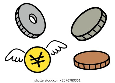 Vector illustration of a simple deformed coin