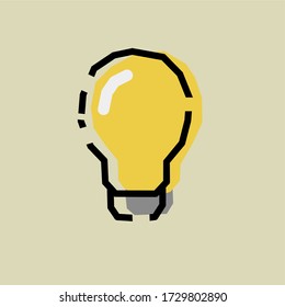 Ilustración vectorial de una bombilla de diseño simple