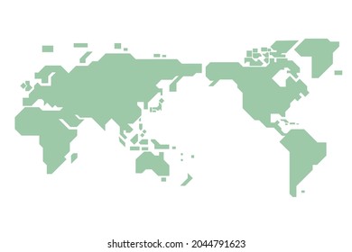 Ilustración vectorial de un simple mapa del mundo del diseño