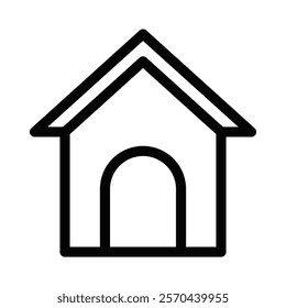 Vector illustration of a simple doghouse icon. Editable stroke.