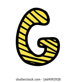 
ilustración vectorial letra simple del doodle G en inglés aislada en fondo blanco
