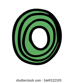 
vector illustration simple doodle letter O in English, on a white background isolated