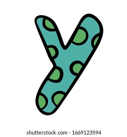
vector illustration simple doodle letter Y in English on a white background isolated