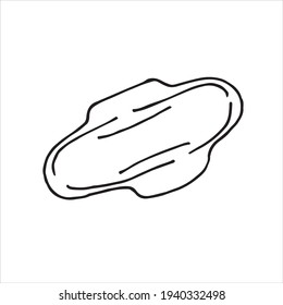 vector illustration in simple doodle style. feminine sanitary napkin. menstruation, period. subject of hygiene, sanitation.