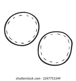 vector illustration simple doodle style doodle. cotton pads for removing makeup. hygiene, sanitation, lifestyle, facial skin care.
