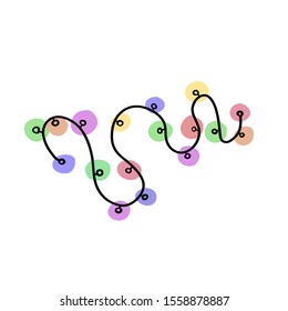 
vector illustration of simple drawing christmas garland