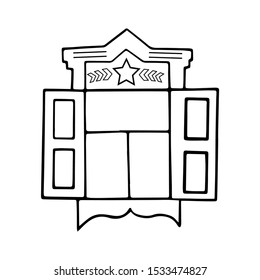 
vector illustration simple drawing, russian antique window shutters