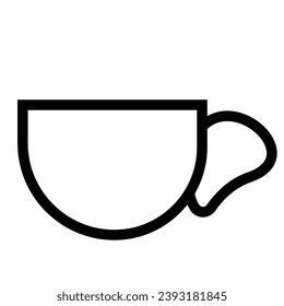 vector illustration of a simple drink glass icon. line drawing style. black and white color.
