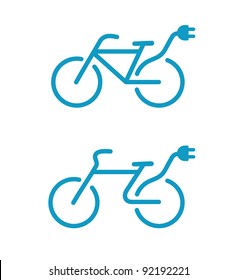 Vector illustration of Simple Electric bicycle icon