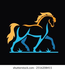 vector illustration of simple and elegant horse
