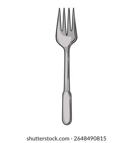 A vector illustration of a simple, elegant silver fork, perfect for menu design or culinary-themed projects.