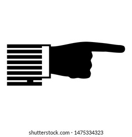 Vector illustration. Simple executive hand icon pointing with his finger.