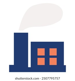 Ilustración vectorial del diseño simple del icono 2D de la fábrica