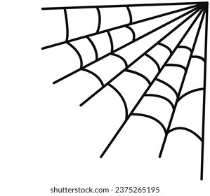 Vector illustration of a simple fancy halloween spiderweb isolated on white background.