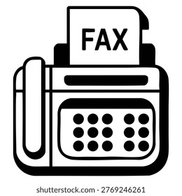Vector illustration of simple fax icon facsimile icon isolated communication device symbol for office business and document sending design