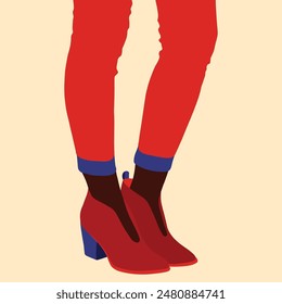 Vector illustration of simple female shoes