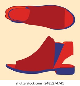 Vector illustration of simple female shoes