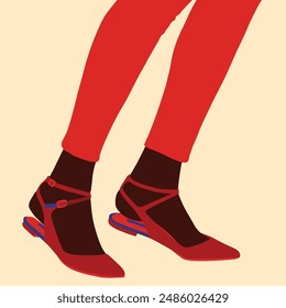 Vector illustration of simple female shoes