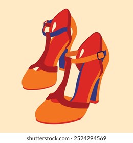 Ilustração vetorial de sapatos femininos simples