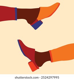 Vector illustration of simple female shoes