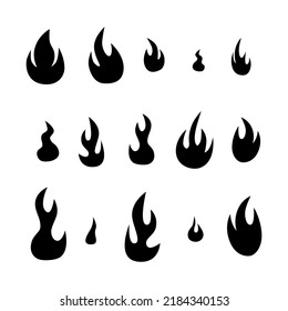 Vector illustration of simple fire silhouette on white background.