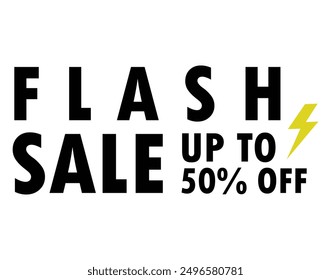 Vector illustration of a simple flash sale on a white background