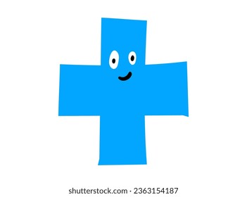 Vector illustration of a simple flat design plus.