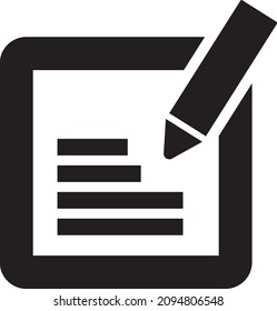 Vector Illustration of Simple Flat Icon Of Paper And Pen with some text