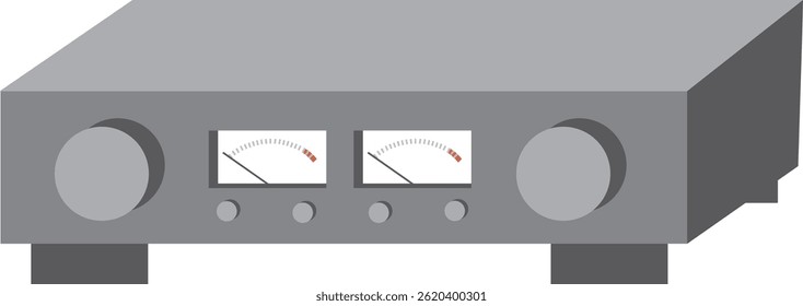 Vector illustration of a simple, flat pre-main amplifier