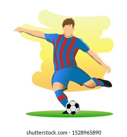 Vector Illustration in Simple Flat Style of a Football Player