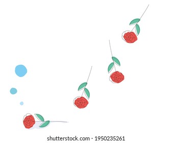 Vector illustration of a simple flower. Flower line art.