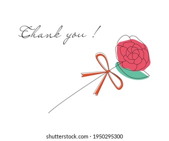 Ilustración vectorial de una flor simple. Arte de la línea de flores.