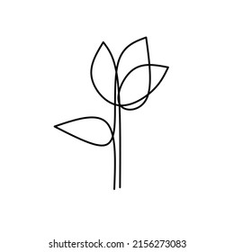 Ilustración vectorial del estilo de la flor en línea