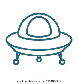 Vector illustration of simple flying saucer icon isolated on white.