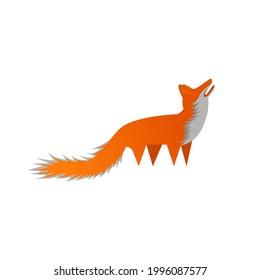 vector illustration of a simple fox, the background is white, making this image look attractive and cool