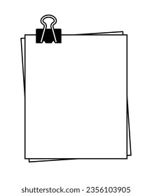 Ilustración vectorial de un marco simple con clip y papel