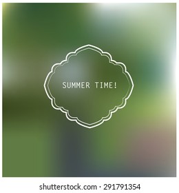 Vector illustration of a simple frame on a blurred background