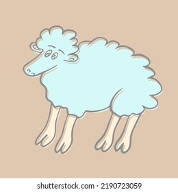 Vector illustration of a simple funny sheep.