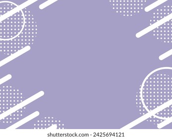 Vector illustration of Simple geometric background frame composed of circles, lines, and dot patterns (purple)