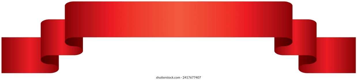Vector illustration of Simple gradation ribbon 3  (red)
