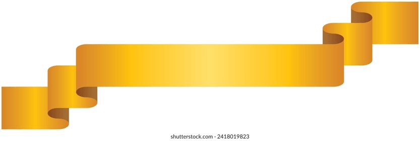 Vector illustration of Simple gradation ribbon 7  (yellow)