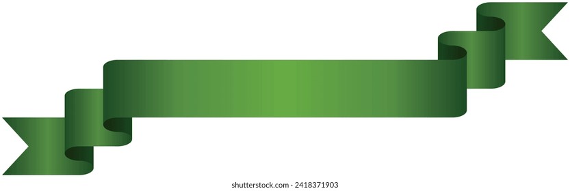 Vector illustration of Simple gradation ribbon 8  (green)