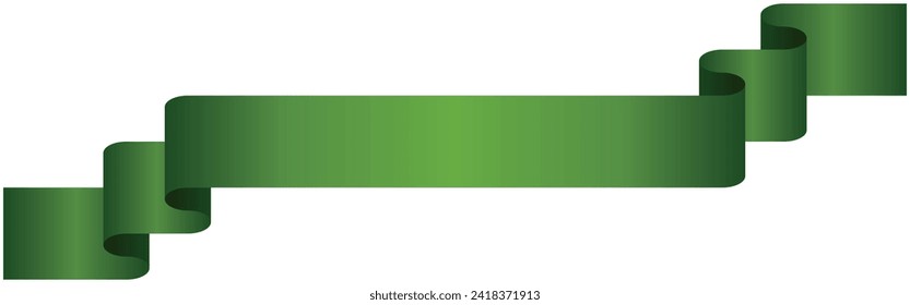 Vector illustration of Simple gradation ribbon 7  (green)