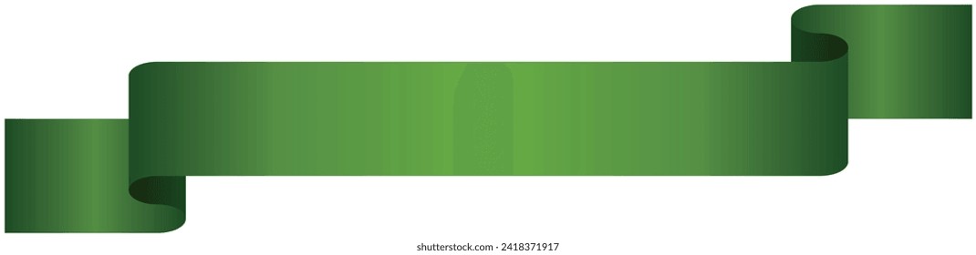 Vector illustration of Simple gradation ribbon 5  (green)