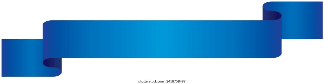 Vector illustration of Simple gradation ribbon 5  (blue)