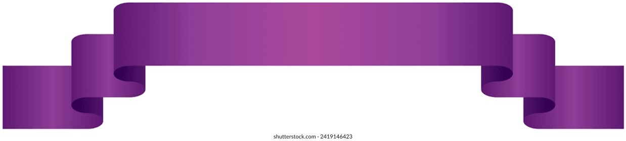 Vector illustration of Simple gradation ribbon 3  (purple)