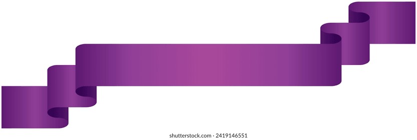 Vector illustration of Simple gradation ribbon 7  (purple)