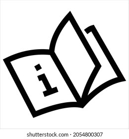 Vector illustration of a simple guidebook. Monoline drawing style. Black and white color.