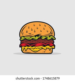 vector illustration simple hamburger logo 