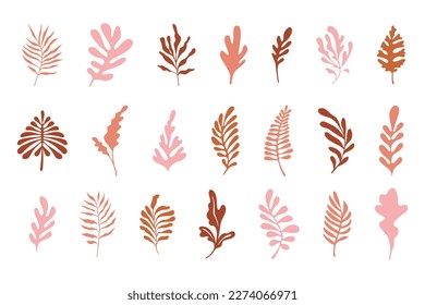 Ilustración vectorial en un estilo simple de mano y de linocut - impresión natural, patrón de diseño de afiches o logotipo - ilustración de primavera - flores y hojas